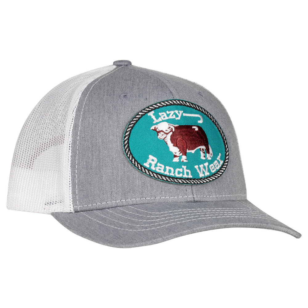 Lazy J Ranch Heather & White Original Buckle Youth Patch Hat-YTHHWJ