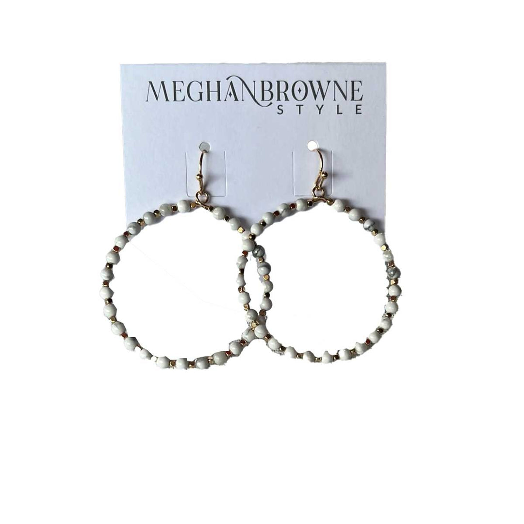 Meghan Browne Zeva Hoop Earrings - Amazonite Gold