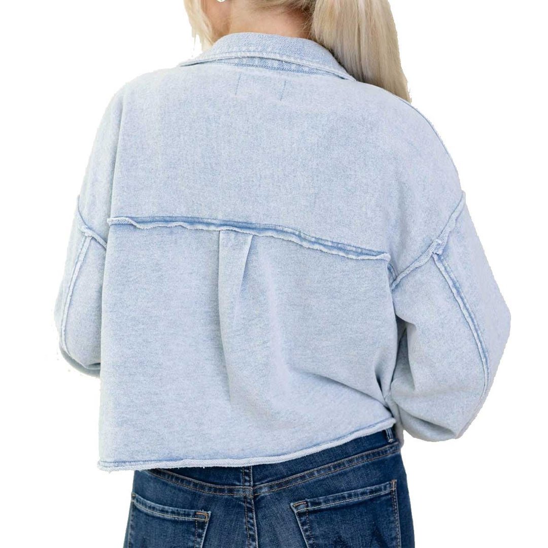 Z Supply Women's Abbott Knit Denim Jacket - Washed Indigo