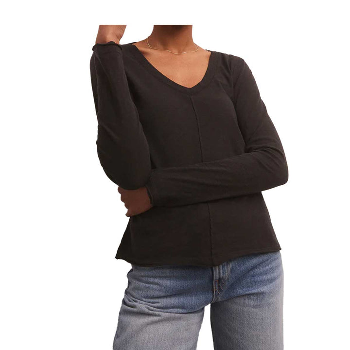 Z Supply Women's Dream Slub Long Sleeve T-Shirt - Black