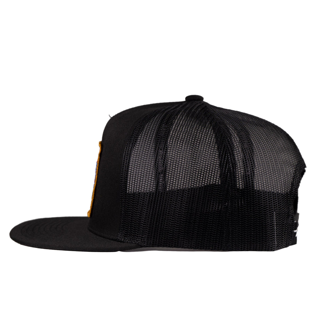 
                  
                    Lazy J Ranch Black Gold Texas Ranch Gold Patch Classic Five Panel Trucker Hat-Lazy J Ranch Wear
                  
                