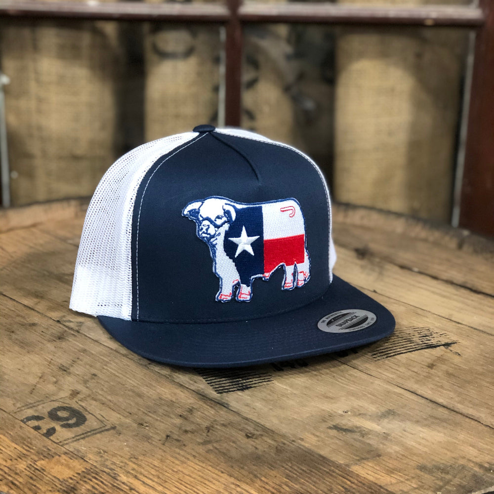 
                  
                    Lazy J Ranch Navy & White Texas Bull Classic Five Panel Trucker Hat-Lazy J Ranch Wear
                  
                