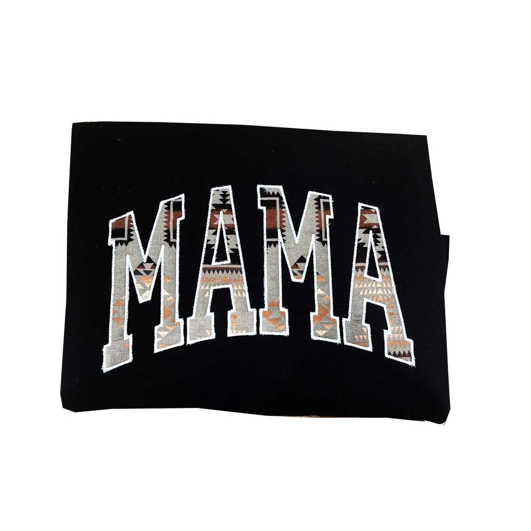 Buckin Barn Women's Mama Embroidered Pendleton Sweatshirt - Black