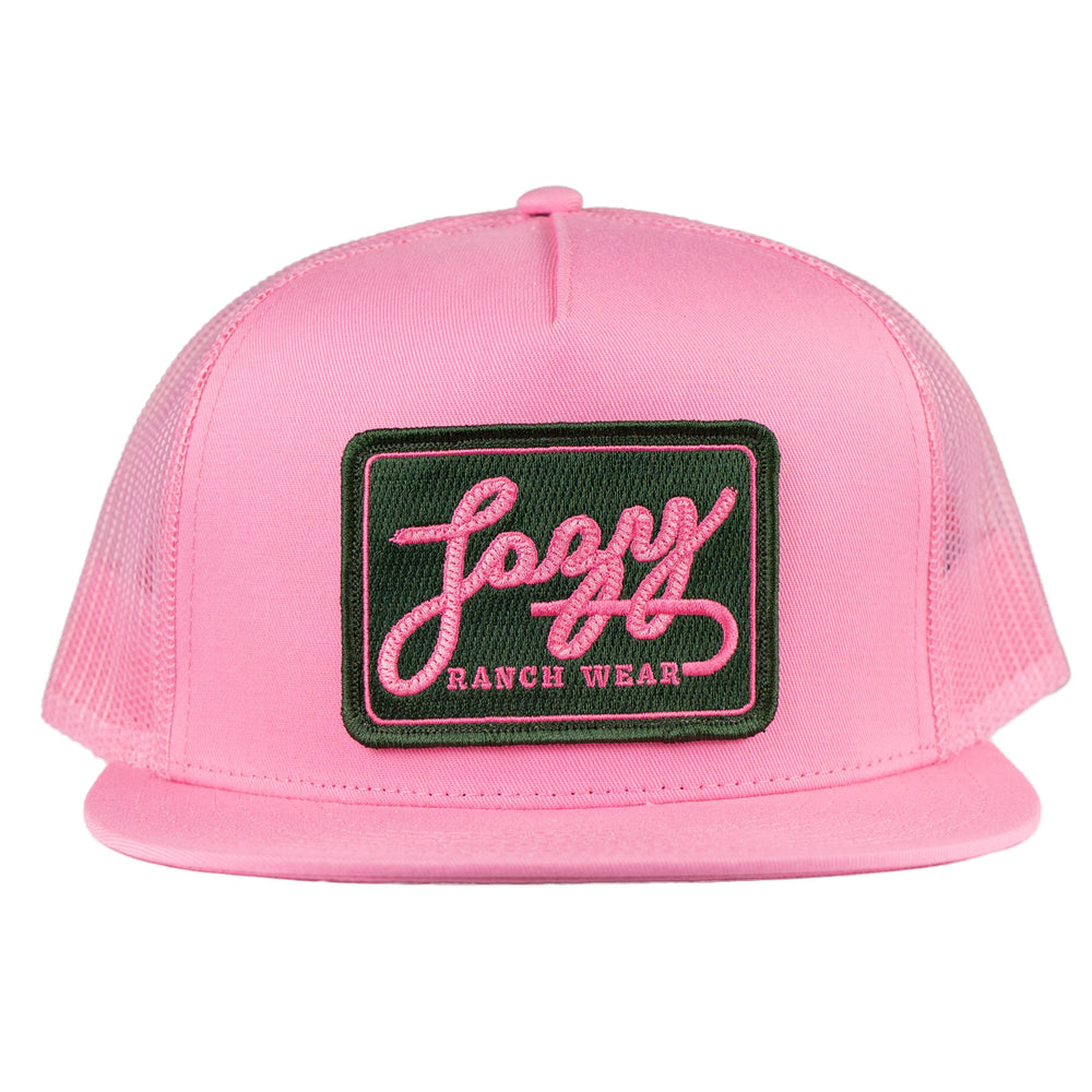 
                      
                        Lazy J Ranch Pink Green Breakaway Patch Classic Five Panel Trucker Hat
                      
                    