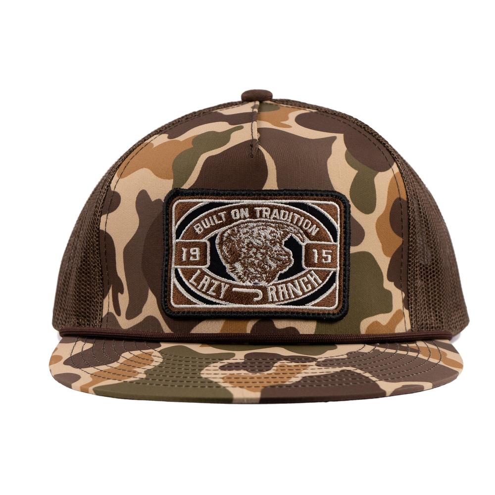 Lazy J Ranch Camo & Brown Drive Line Classic Rope Trucker Hat-