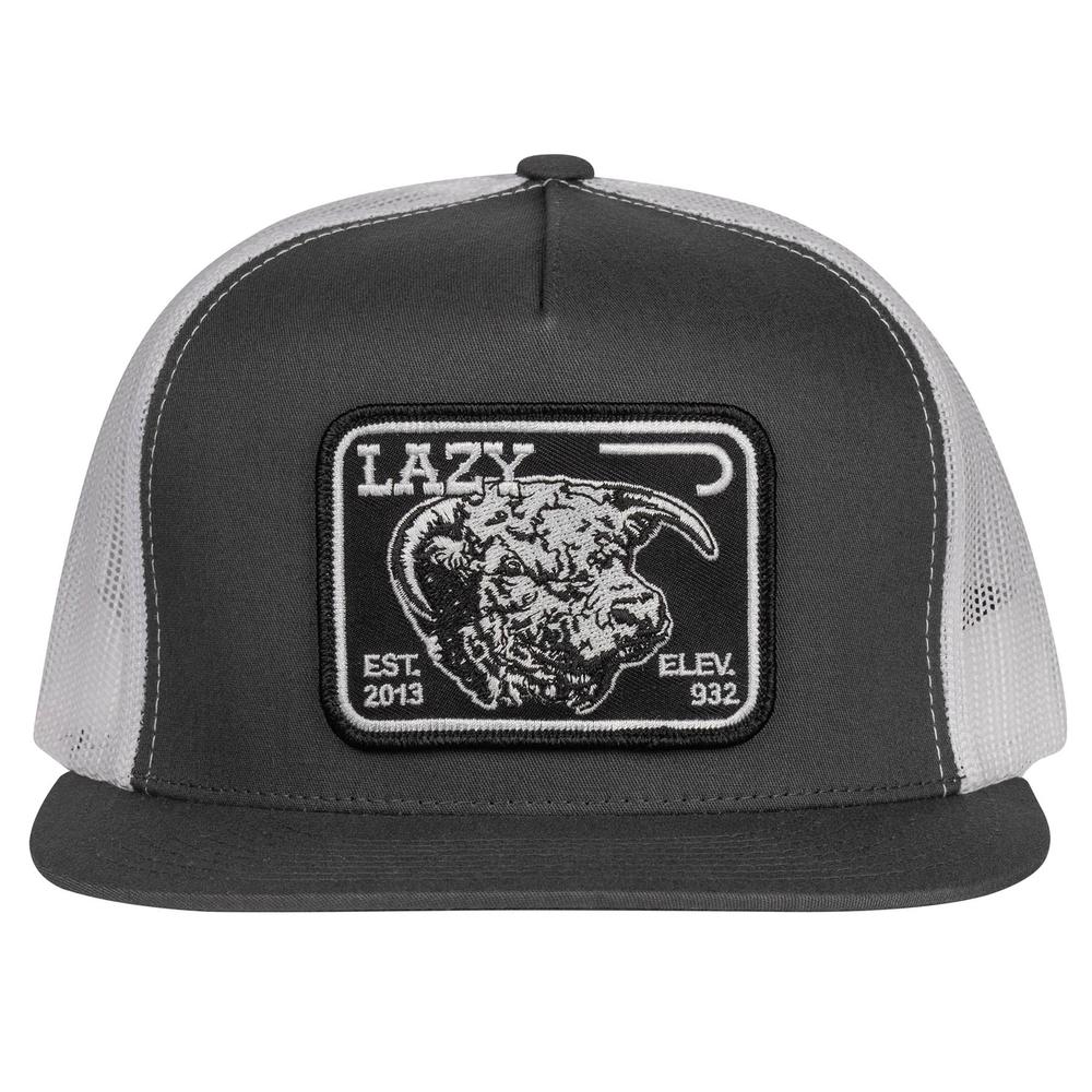 Lazy J Ranch Charcoal Grey & White Black Elevation Classic Five Panel Trucker Hat-