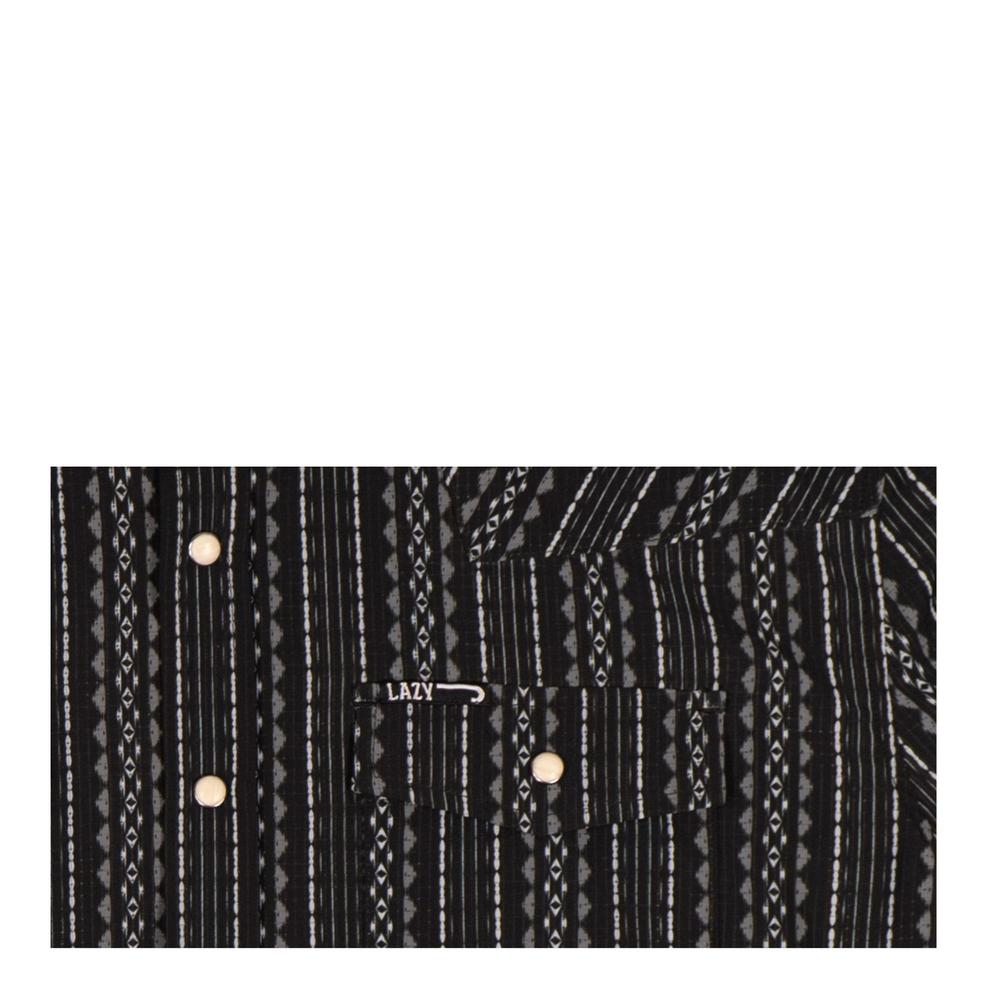 Lazy J Ranch Men's Airflow Pearl Snap Short Sleeve Shirt - Black Mesa-