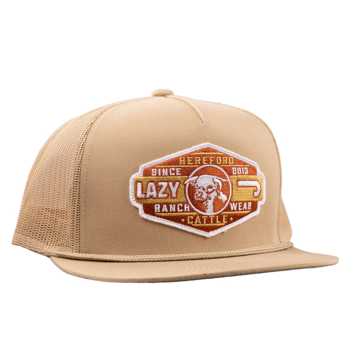 Lazy J Ranch Tan Pecos Classic Rope Trucker Hat-