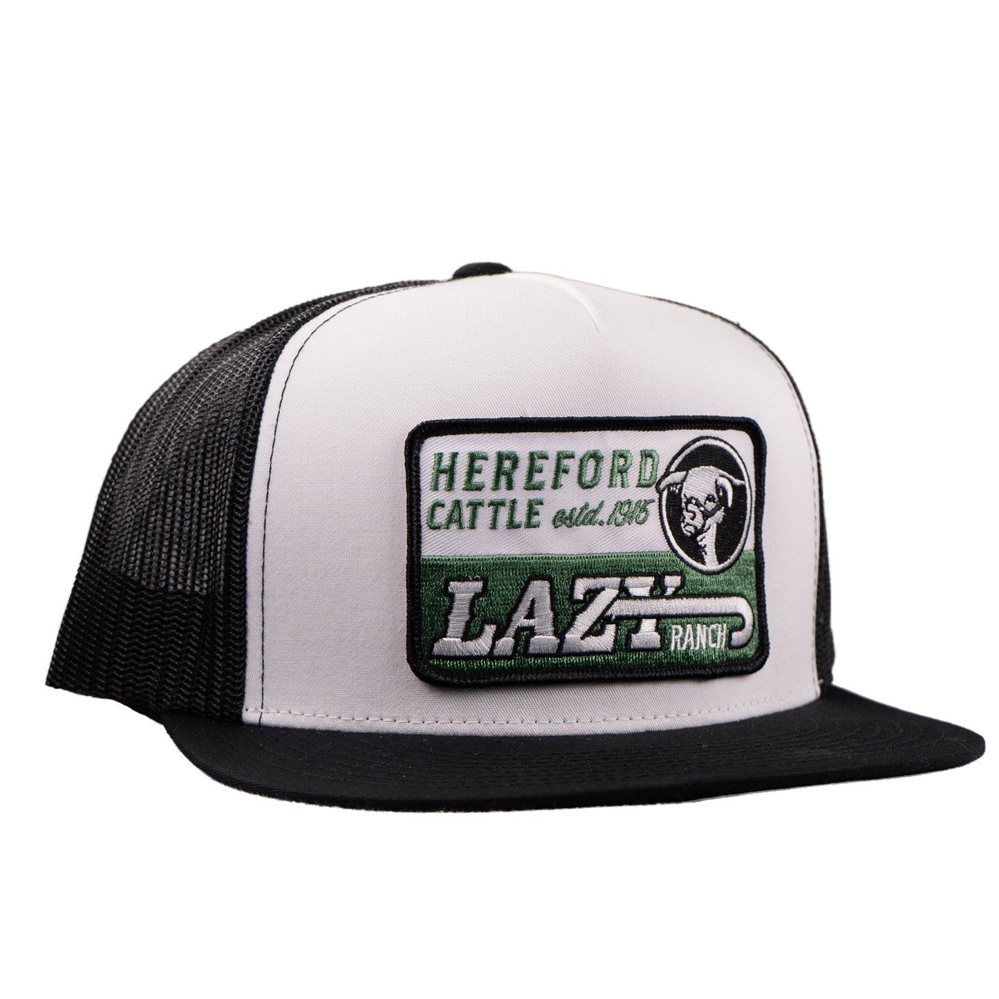 Lazy J Ranch White & Black Shafter Classic Five Panel Trucker Hat-