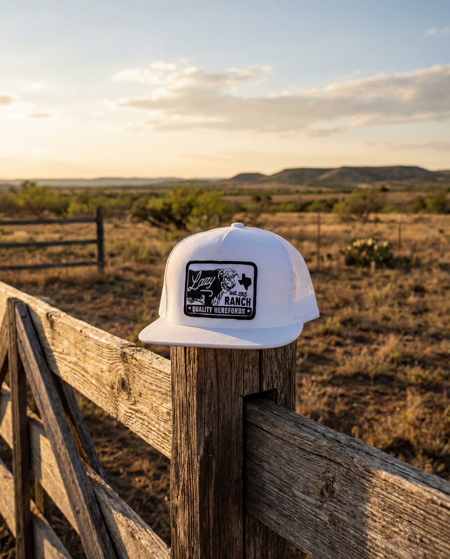 Lazy J Ranch White Legado Classic Five Panel Trucker Hat-