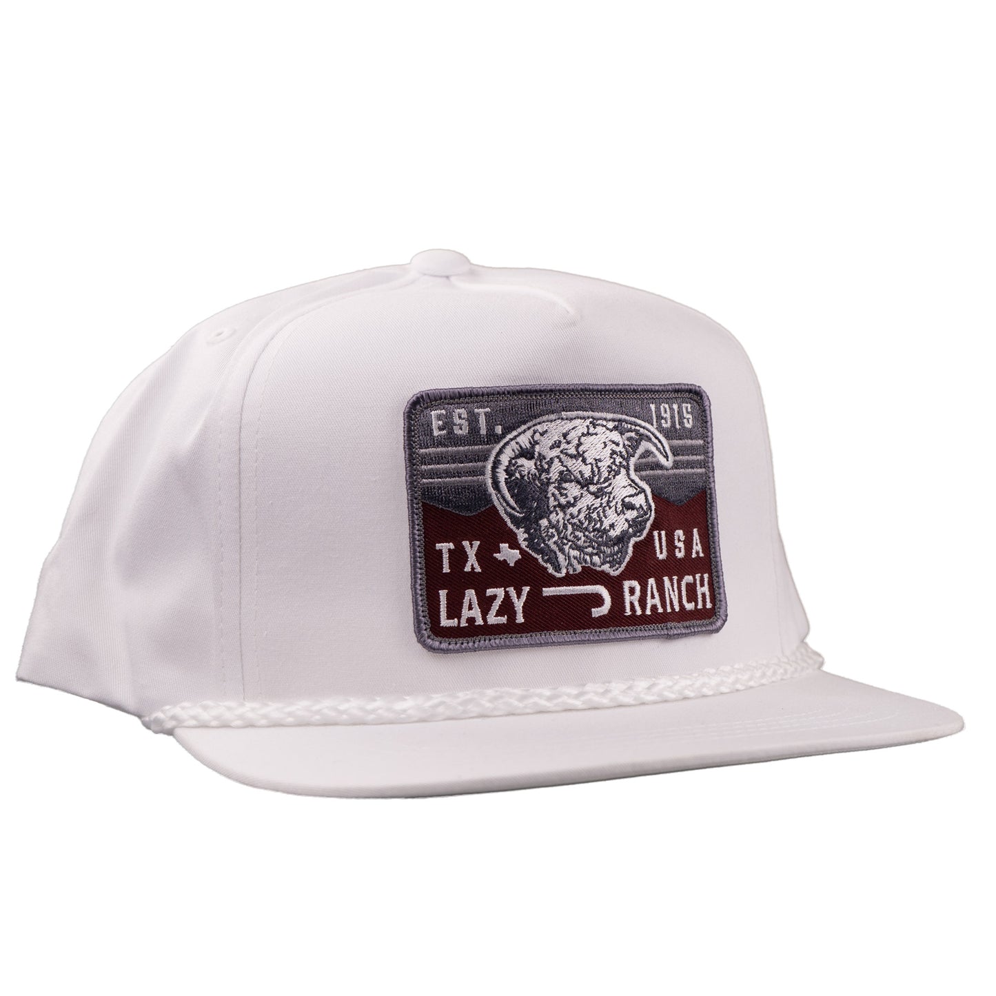 Lazy J Ranch White Red Rock Classic Rope Trucker Hat-