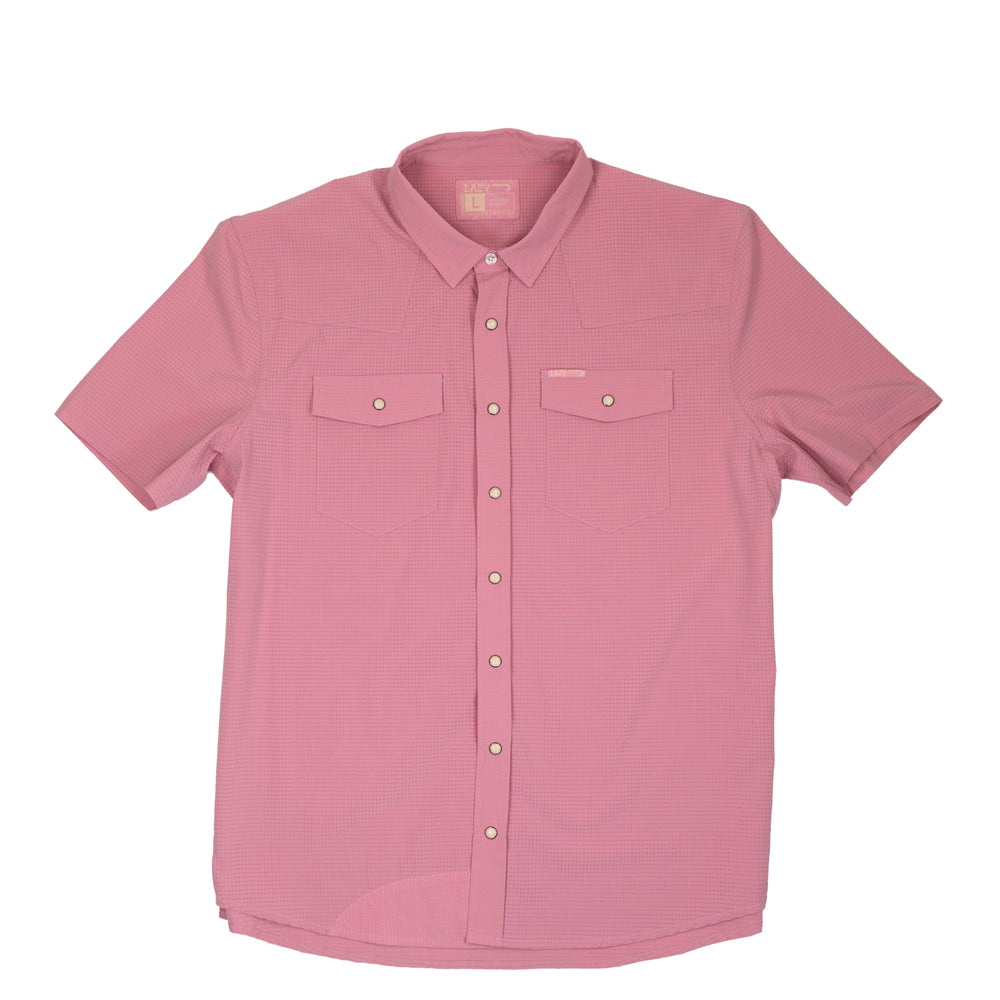 Lazy J Ranch Men's Airflow Pearl Snap Short Sleeve Shirt - Vintage Pink-Lazy J Ranch Wear