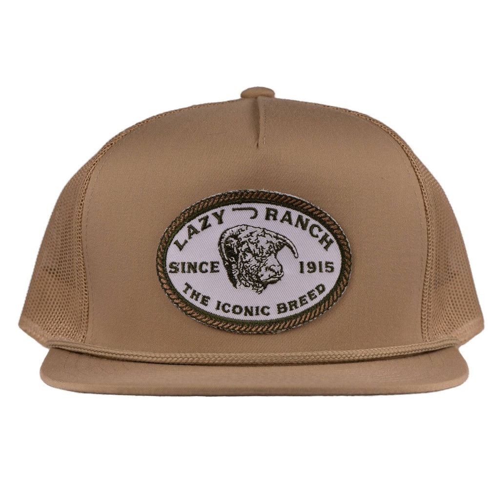 
                      
                        Lazy J Ranch Tan Olive Iconic Breed Patch Classic Rope Trucker Hat-TAN4-IB-OLV
                      
                    