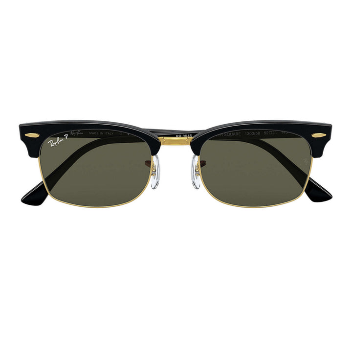 Ray-Ban Clubmaster Square Sunglasses - Black - G15 Green