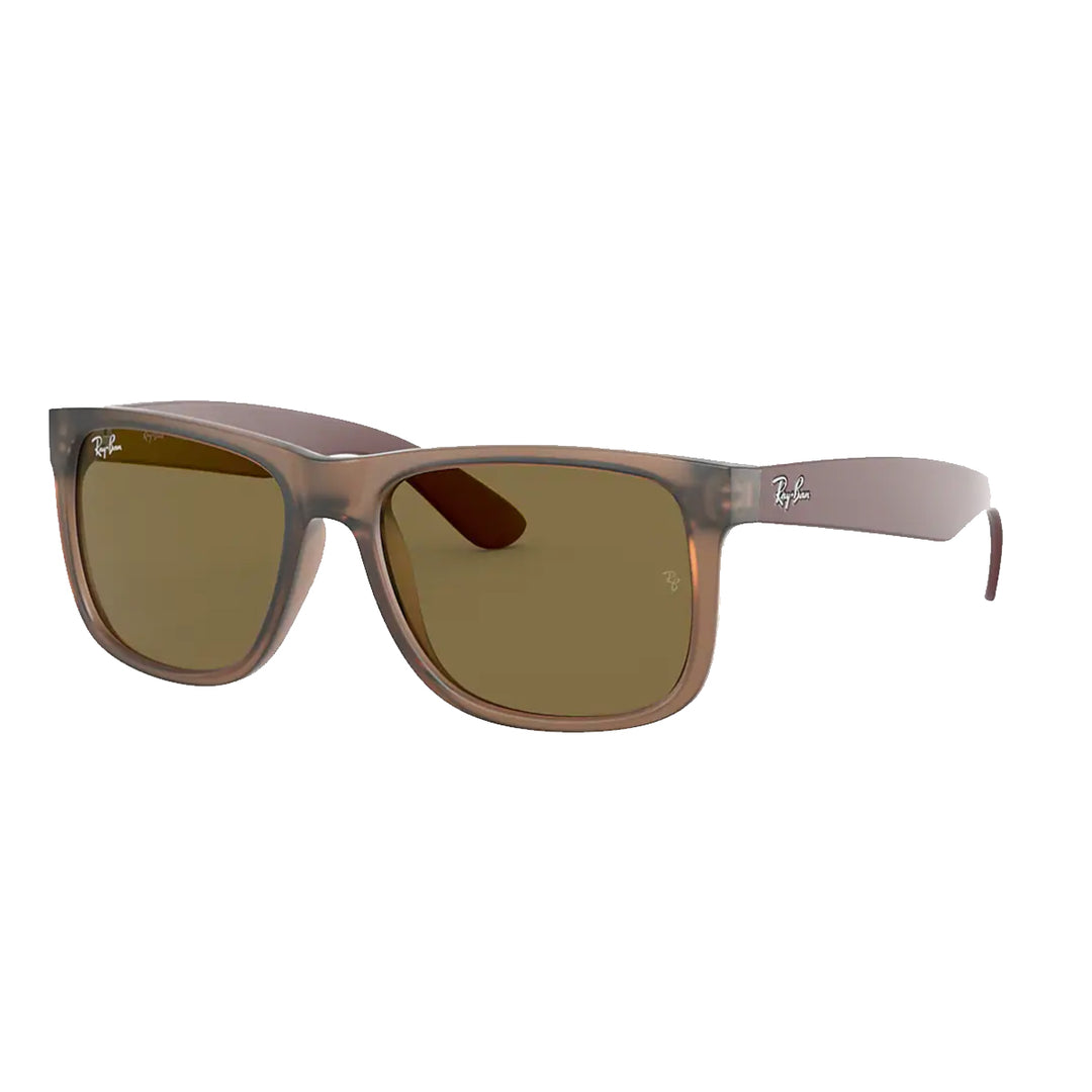 Ray-Ban Justin Rubber Sunglasses - Transparent Frame Dark Brown Classic B15 Lens