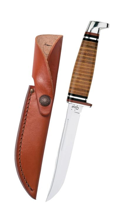Case Knives Leather 5" Utility Hunter with Leather Sheath - Leather Knob Cap