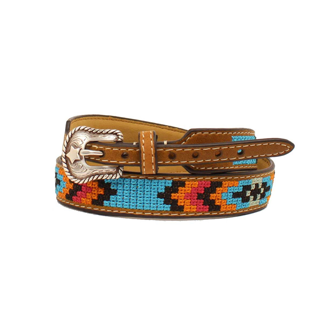 M & F Western Twister Leather & Aztec Hat Band