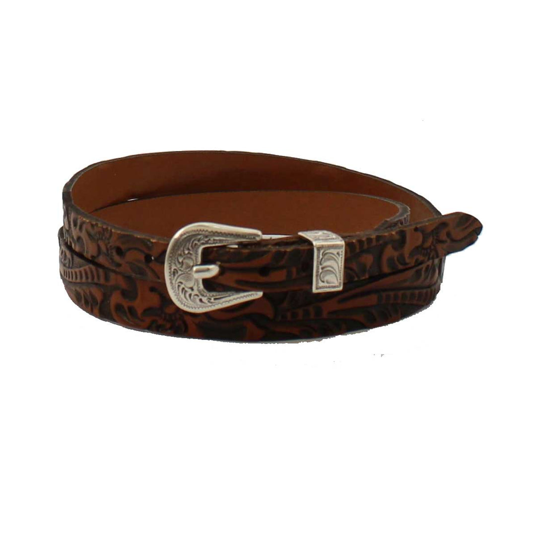 M & F Western Twister Floral Tooled Leather Hatband