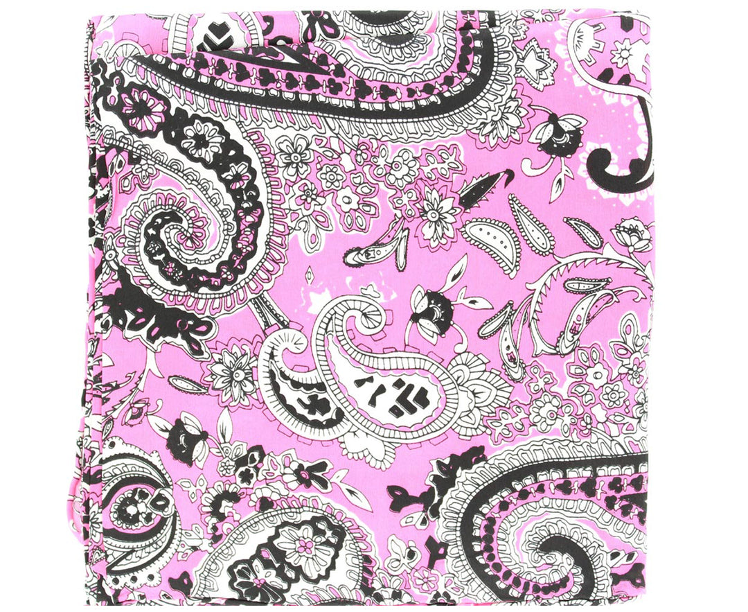 M & F Western Paisley Silk Wild Rag - Hot Pink