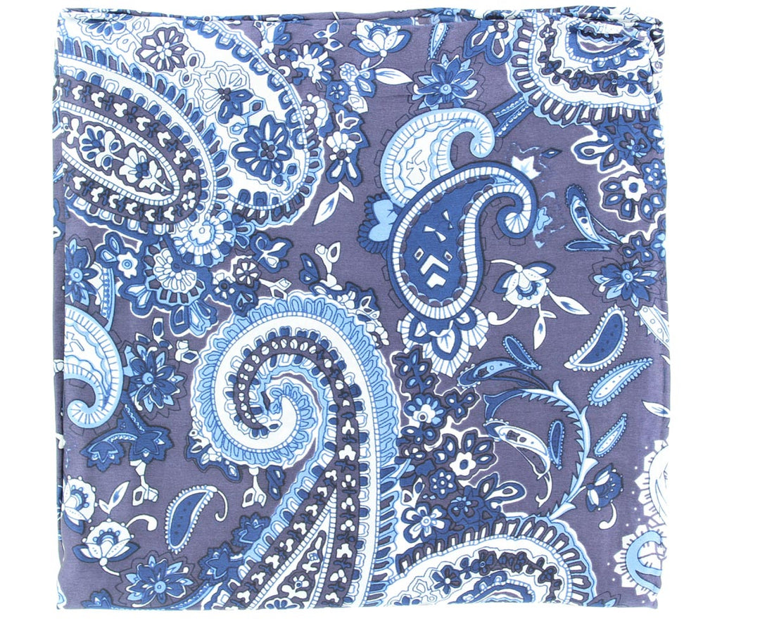 Blue Paisley Silk Wild Rag