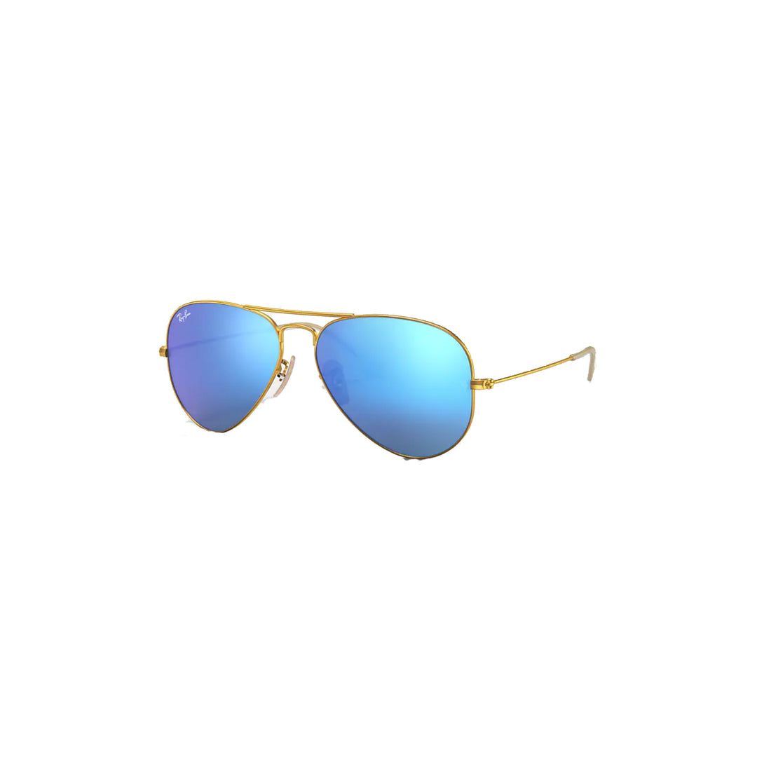 Ray-Ban Aviator Flash Lenses Sunglasses - Gold Frame Blue Mirror Lens