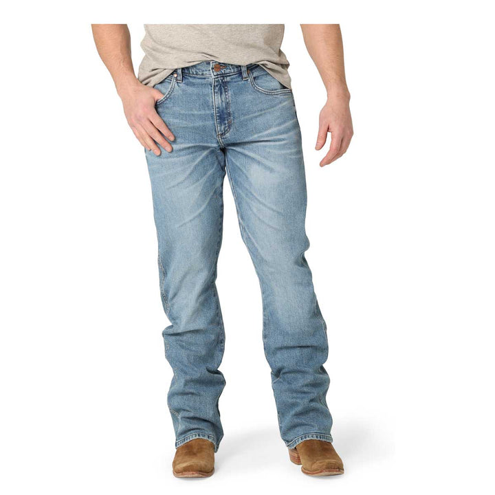 Wrangler Men's Retro Slim Boot Green Jeans - Eagleton