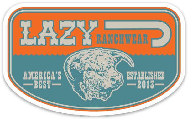 Lazy J Ranch Wear Olive and Orange Sticker