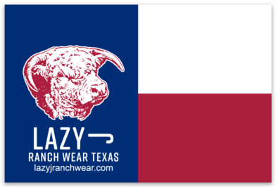 Lazy J Texas Flag Elevation Hereford Sticker Decal