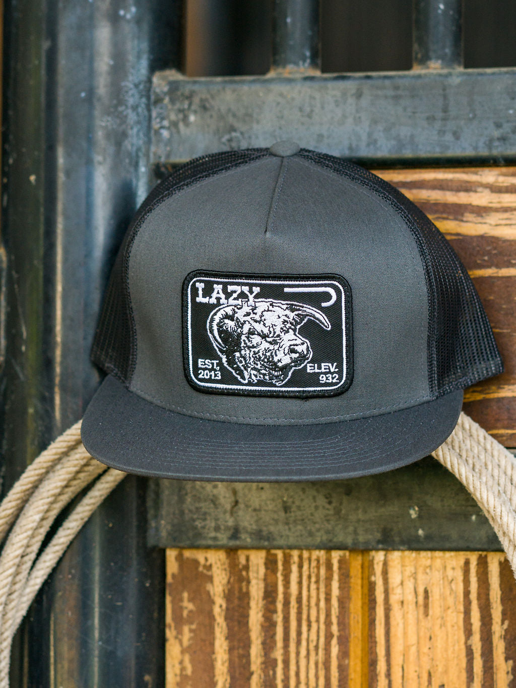 Lazy J Ranch Wear Grey & Grey 4" Elevation Hereford Patch Hat
