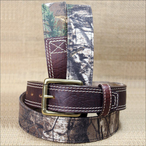 Western Brown Leather Camouflage Belt - Lazy J Ranch Wear
