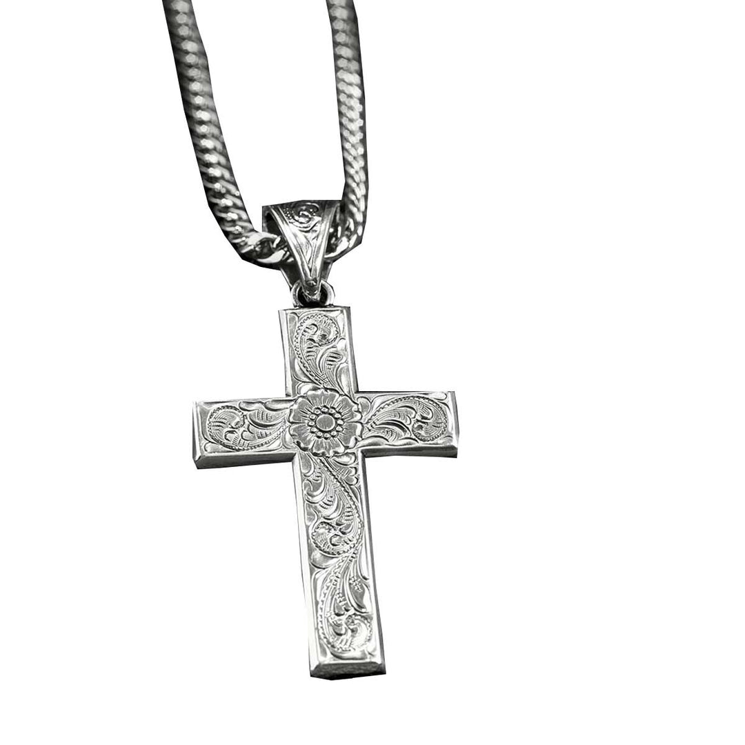 M & F Western Franco Style Western Scroll Cross Necklace
