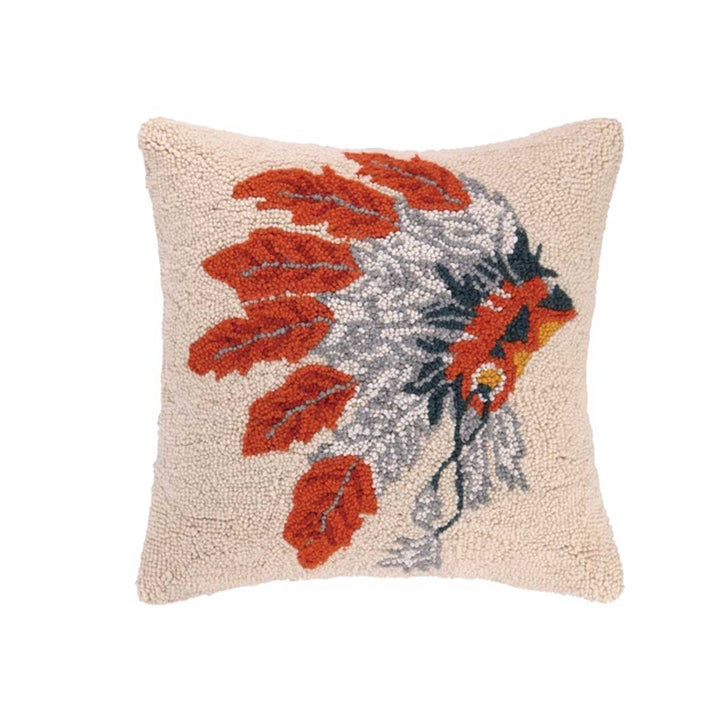 Peking Handicraft Native American Headdress Hook Pillow