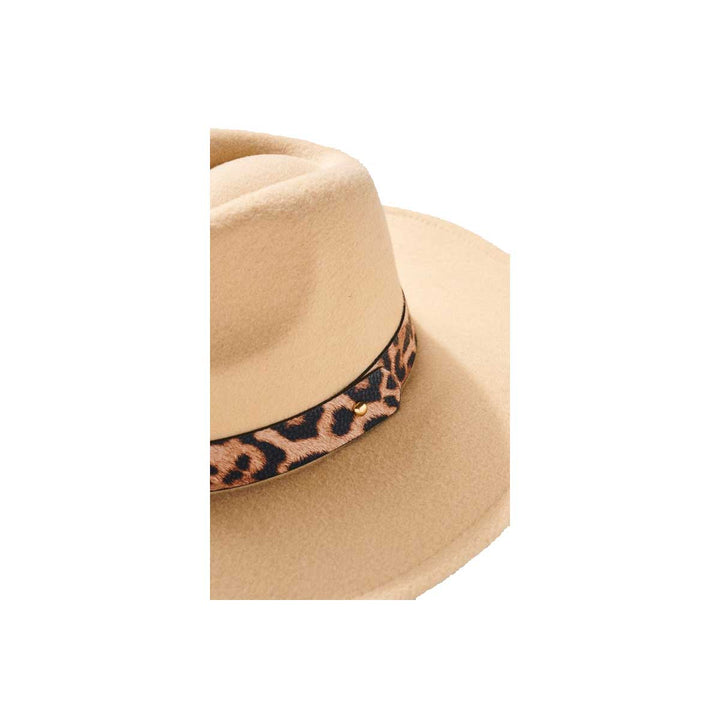 Avenue Zoe Women's Animal Print Strap Panama Hat