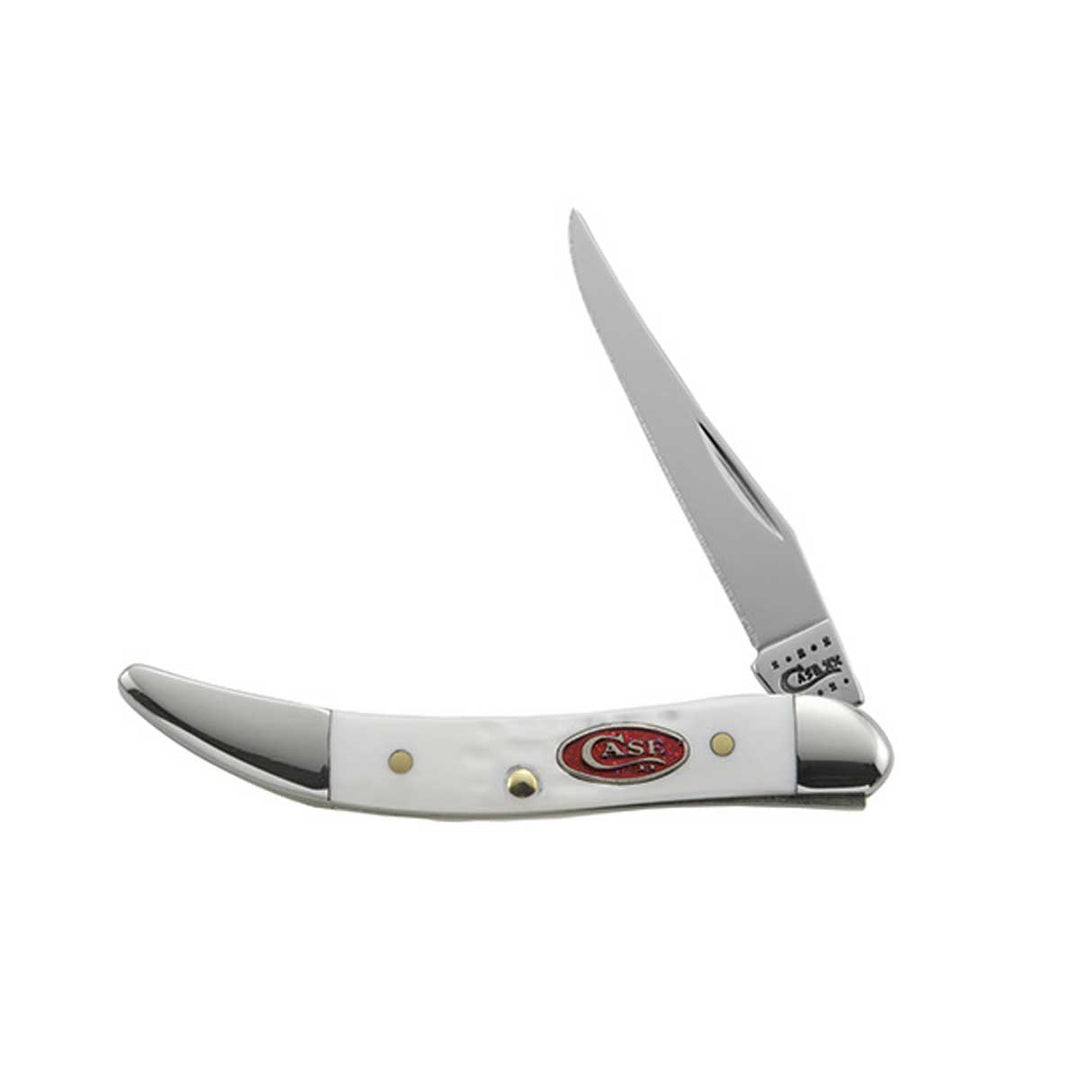Case Knives SpaXX White Synthetic Jigged Small Texas Jigged White Delrin Toothpick Pocket Knife