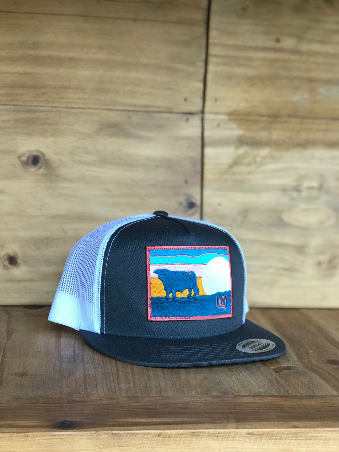 Lazy J Ranch Wear Grey & White 4" Hereford Sky Cap