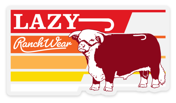 Lazy J Ranch Wear Retro Hereford Sticker