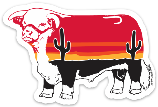 Lazy J Ranch Wear Cactus Sunrise Sticker