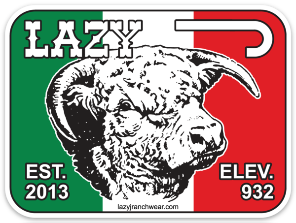 Lazy J Ranch Wear Mexico Elevation Lazy J Sticker-Stickers & Decals-MELEV-STK