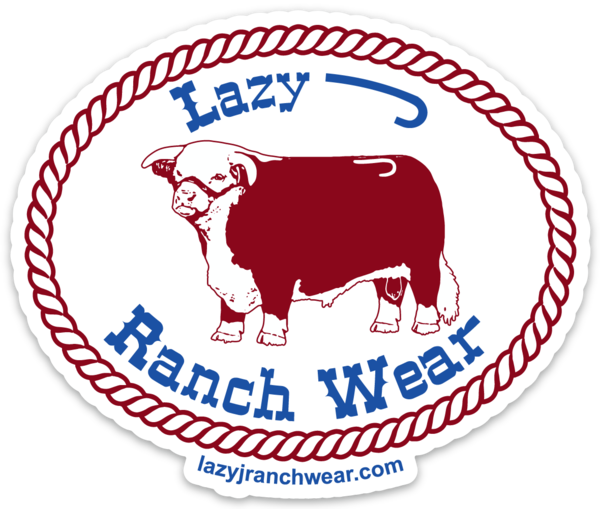 Lazy J Ranch Wear Red White Blue Original Lazy J Sticker - RWB-STK