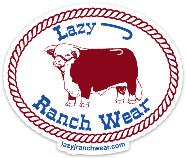 Lazy J Ranch Wear Red White Blue Original Lazy J Sticker - RWB-STK-Stickers & Decals-RWB-STK