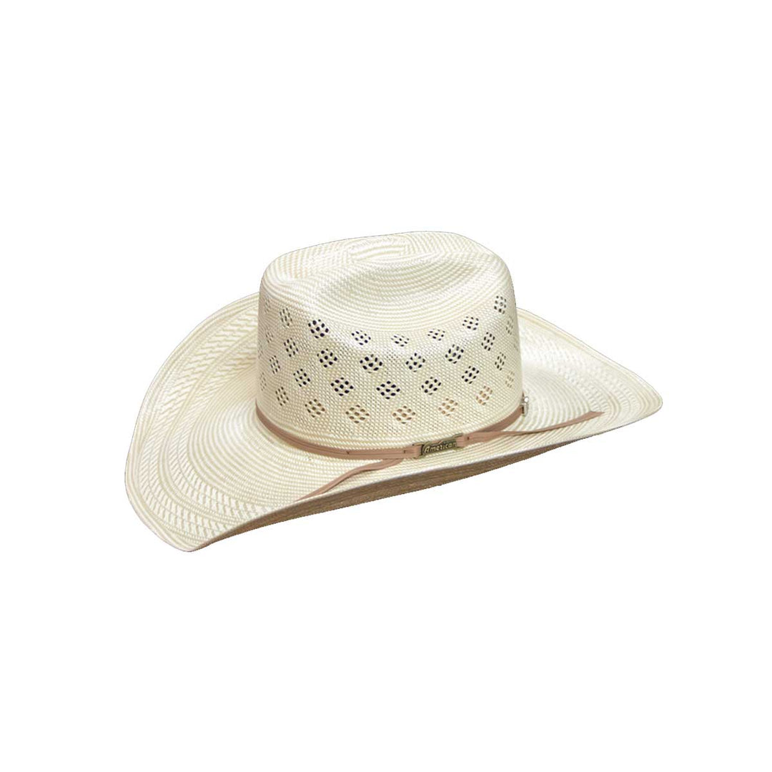American Hat Co. 7800 Fancy Square Pattern Vent Two toned Straw Hat