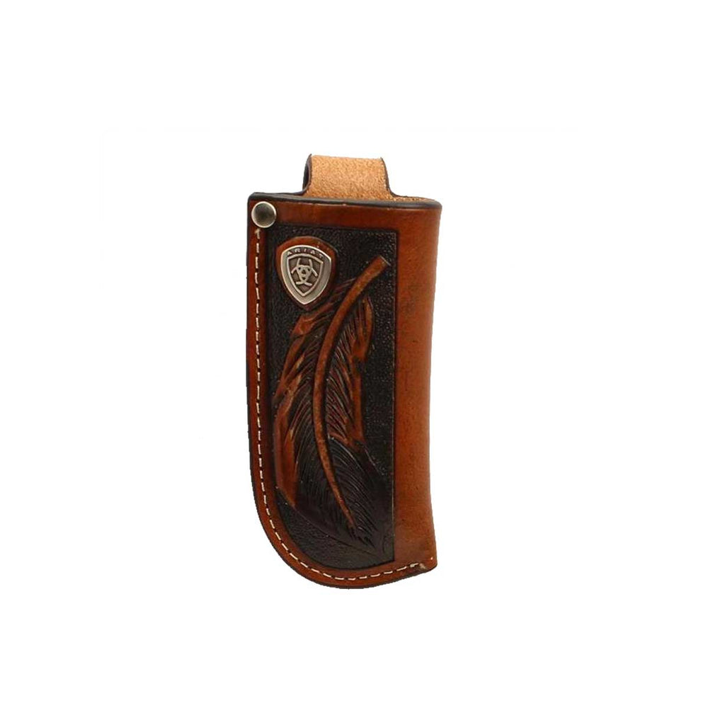 Ariat Tooled Feather Leather Knife Sheath