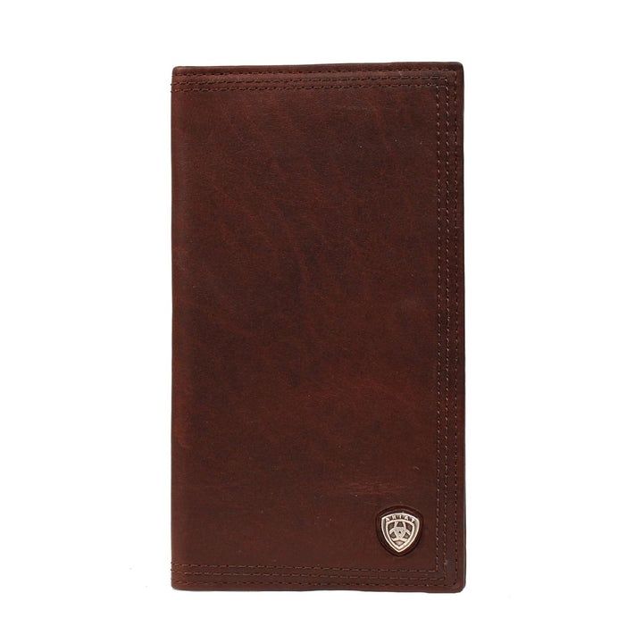 Ariat Men's Bi-fold Rodeo Wallet with Small Shield Logo - Dark Copper