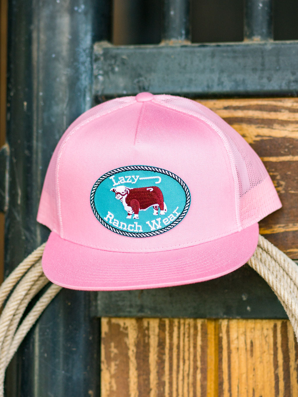 Lazy J Ranch Wear Pink & Pink 4" Original Patch Cap