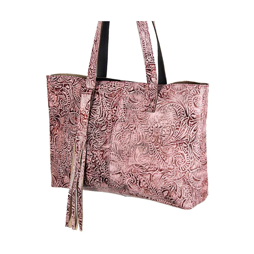 American Darling Large Tooled Leather Bag - Pink