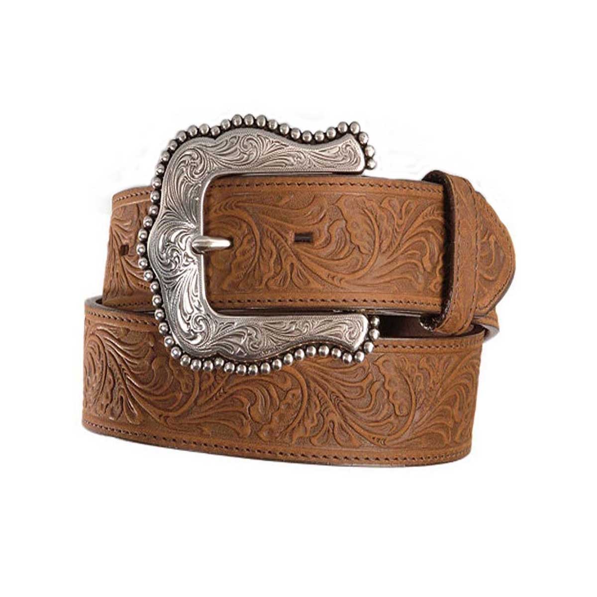 Leegin Creative Leather Women's Tony Lama Layla Floral Tooled Belt - B ...