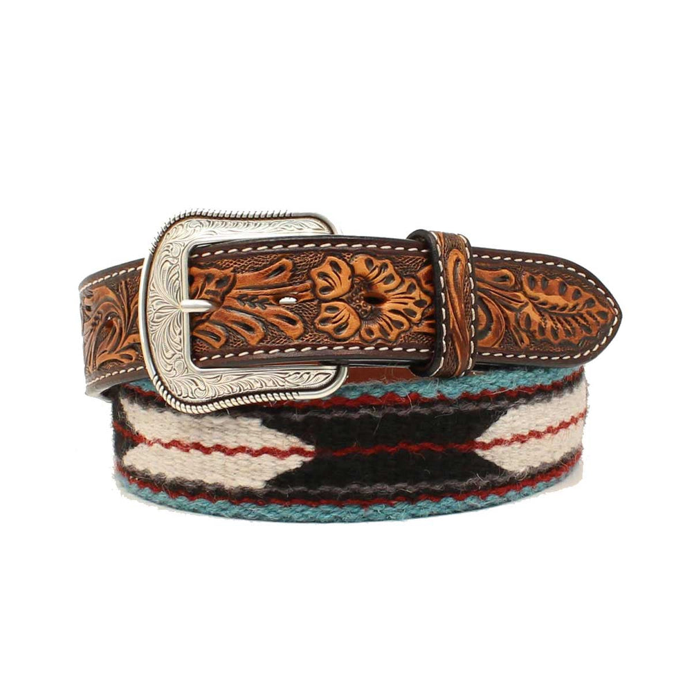 M & F Western Men's 3D Wool Leather Belt