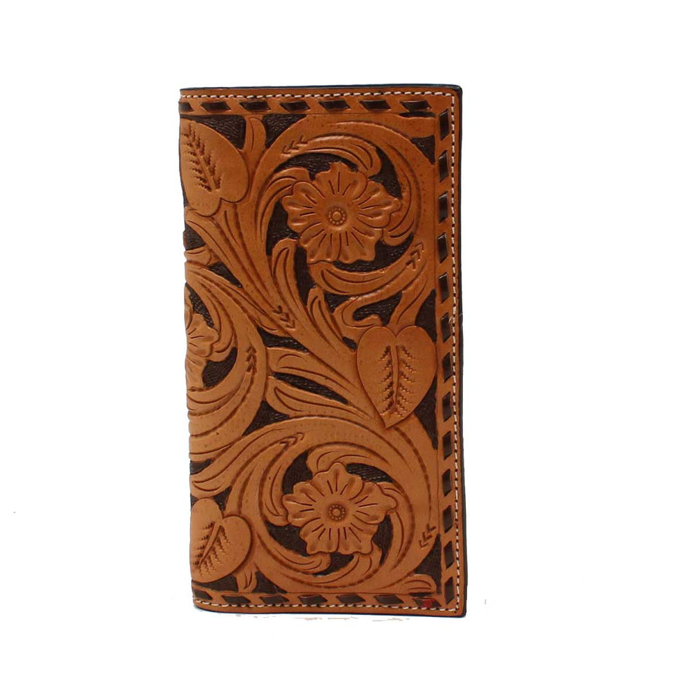 3D Belt Co Men's Hand Tooled Leather Rodeo Wallet