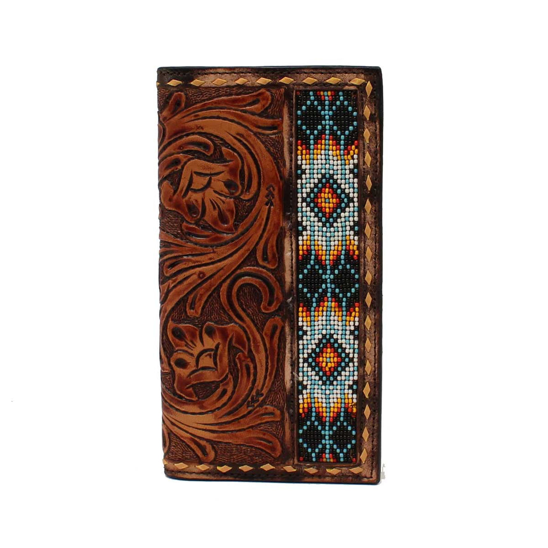 M & F Western Men's 3D Tooled & Beaded Rodeo Wallet