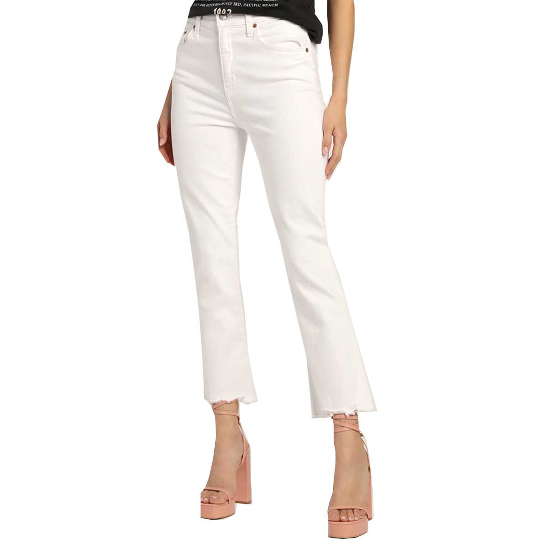 Daze Denim Women's Shy Girl High Rise Cropped Jeans - White